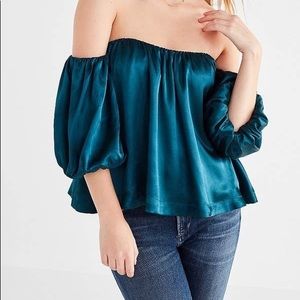 Urban Outfitters Dia Off-The-Shoulder Silky Top